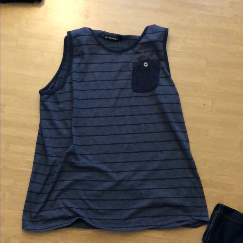 Blue stripped men’s muscle tank top